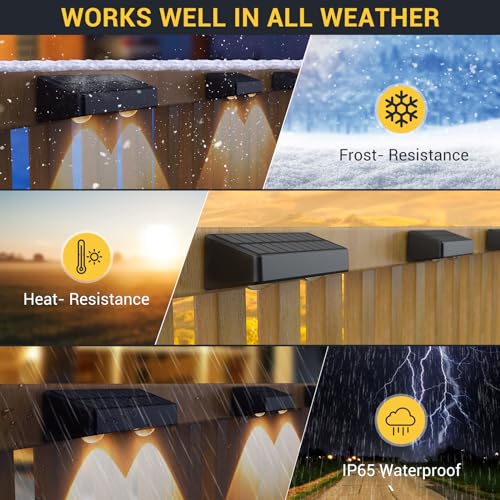 Quntis Luces Solares Exterior 8 Paquetes, RGBW con 11 Modos Intermitentes Apliques de Exterior, Lampara de Pared Ip65 Impermeable, Automatic On/Off Luz Solar para Vallas Patio Porche Jardin Pasillos