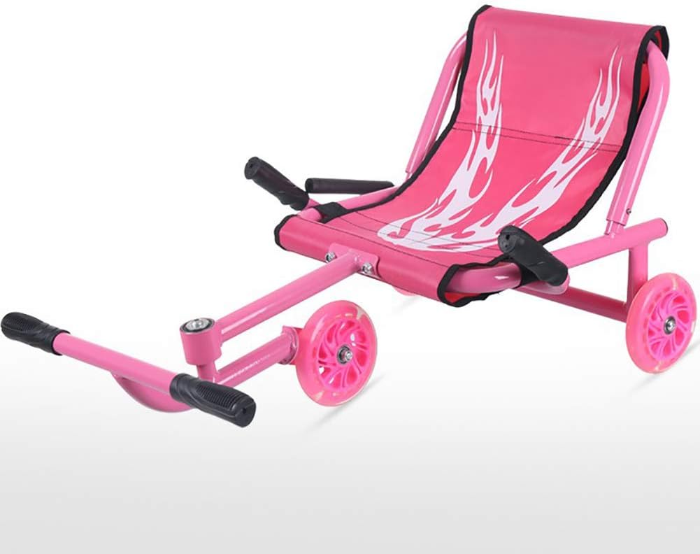 ROCK1ON Ride On Car Toy,Pedal Go Kart for Kids,No Batteries, Gears or Pedals, Uses Twist, Turn, Wiggle Movement Scooter for Toddlers Boys & Girls Age 4+,Fun Play and Exercise Gift(Pink)