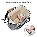Baby Diaper Bag Backpack Large Capacity Multi-Function Nappy Travel Waterproof Bag for Mom and Dad with 2 Stroller Straps 3 Thermal Pockets（Grey）