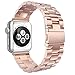 eLander 42mm Stainless Steel Metal Strap Business Replacement band for Apple Watch Series 3 Series 2 Series 1 Sport and Edition (42mm Rose Gold)