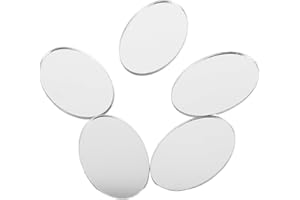 POPETPOP 5pcs Stick-on Phone Mirror Decal Acrylic Makeup Pocket Mirror for Smartphone Back Oval Mini Sticker