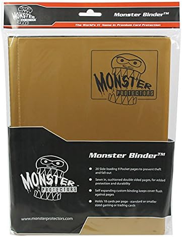 Monster Binder - 9 Pocket Matte Gold Album - Holds 160 Yugioh, Magic, and Pokemon Cards