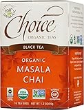 Choice Organic Teas Black Tea, Masala Chai, 16 Count, Pack of 6