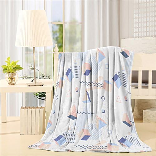 Super Soft Cozy Fleece Throw Blanket ,Colorful Memphis Geometric Patterns Cuddly Blankets - Ultra Plush Cozy Fluffy Warm Luxe Twin /Queen /King Size - 60" x 80"