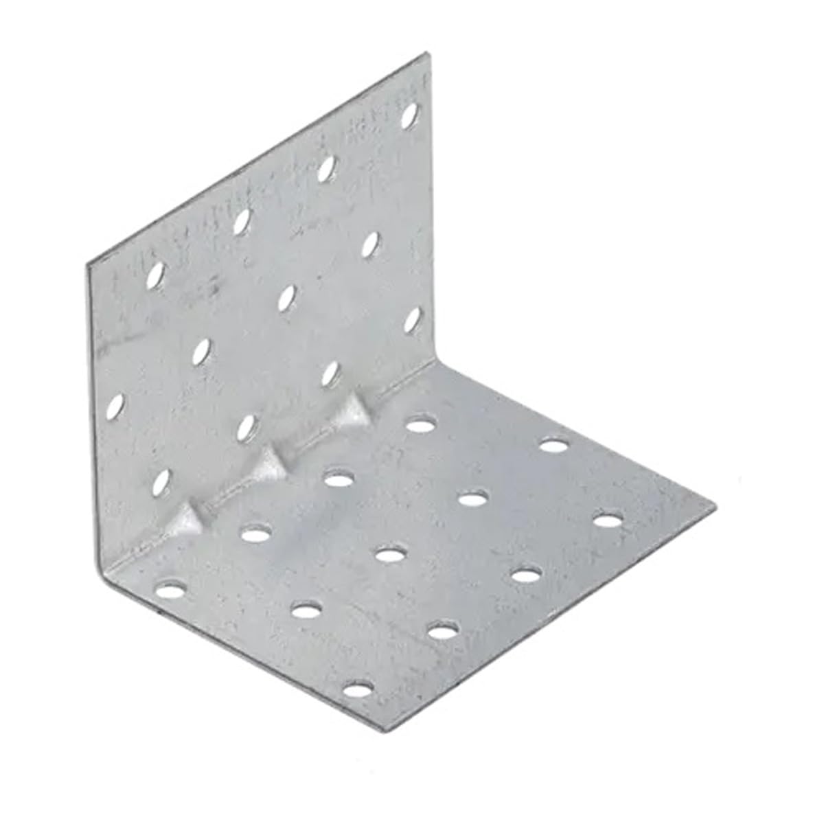 60mm x 60mm x 80mm Heavy Duty Perforated Angle Bracket with Reinforcement Corner Reinforced Metal Braces Steel Repair Connector KMP6 (Pack of 1) L11ABC
