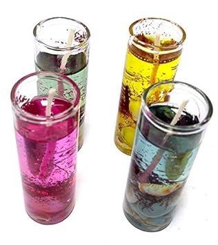 Ein Sof 100% Pure Wax Jel Candles(2.5cm x 8cm), Everyday Unscented Decorative Big Jel Candles (Multicolor, Pack of 6)