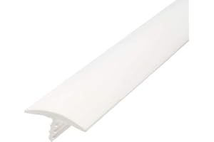 Outwater Plastic T-molding 1 Inch White Flexible Polyethylene Center Barb Tee Moulding 25 Foot Coil