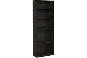 FURINNO JAYA Simply Home 5-Shelf Bookcase, 5-Tier, Espresso