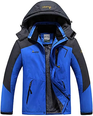FEDTOSING Men's Outdoor Jacket Windproof Coat Fleece Lining Hiking Climbing Ski Sports Water-Resistant Winter with Hoodie
