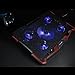 Laptop Cooling Pad BUJIAN 5 Ultra Quiet Fans and Red Led Lights with 13 wind speed (2600-5000RPM) and Ultra-slim and Skid Proof Design for 12-15.6 Inch Laptop (S-X5)