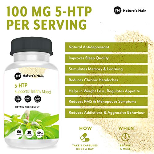 5 HTP 100 mg Serotonin Supplements ǀ Anxiety Relief, Stress Relief