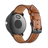 BIGTANG Compatible for Garmin Vivoactive 3 Watch Band, 20mm Genuine Leather Watch Strap for Garmin Forerunner 645/Forerunner 245/Samsung Galaxy 42mm/Galaxy Watch Active 40mm Smart Watch - Brown