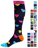 A-Swift Compression Socks for Women & Men - Hearts, Small