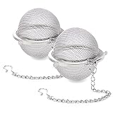 2PCS Premium Stainless Steel Tea Filter, Tea Ball Mesh, Tea Infuser Strainers Tea Strainer Filters Tea Interval Diffuser for Daily Life.