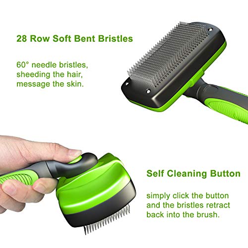 Tminnov Self Cleaning Slicker Brush, Dog Brush / Cat Brush for Shedding and Grooming, Deshedding