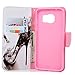 Mavis's Diary S7 Edge Case,Samsung Galaxy S7 Edge Case Fashion Wallet Folio PU Leather Flip Magnetic Cover with Card Pocket Soft TPU Inner Case Cool Black High Heels Pattern with Dust Plug & Stylus