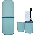 Travel Toothbrush & Toothpaste Case, Toothbrush Travel Holder with Cup Portable Travel Toothbrush Case Holder Toothbrush Travel Container for Camping School Business Trip Bathroom