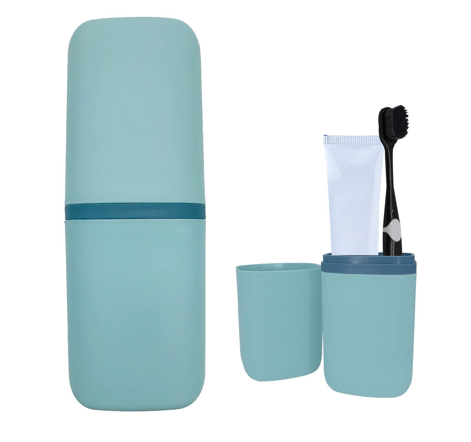Photo 1 of Travel Toothbrush & Toothpaste Case, Toothbrush Travel Holder with Cup Portable Travel Toothbrush Case Holder Toothbrush Travel Container for Camping School Business Trip Bathroom