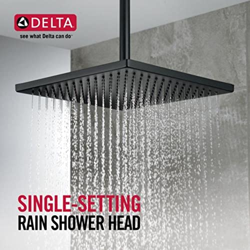 Delta Faucet Rain, Rainfall Shower Head, Matte Black, Metal, Ceiling