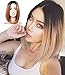 JINKAILI HAIR Synthetic Short Bob Wigs Free Middle Part Full Wig for Women Dark Roots Blonde Color Wigs