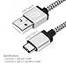 Cambond USB Type C Cable 2.0 Braided Charging Cable Cord 1ft for Galaxy Note 8, S8, S8+, Nintendo Switch, Google Pixel,
