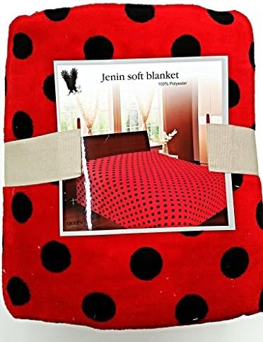 Soft Fleece Blanket Queen Safari Zebra Giraffe Animal Print Microfiber Throw/Red polka dot