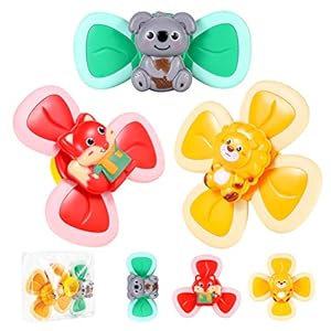 PJDRLLC Suction Cup Bath Toys for Toddlers, Flower Spinning Toys for Kids, Great Sensory Toys for Boys and Girls, Gift…