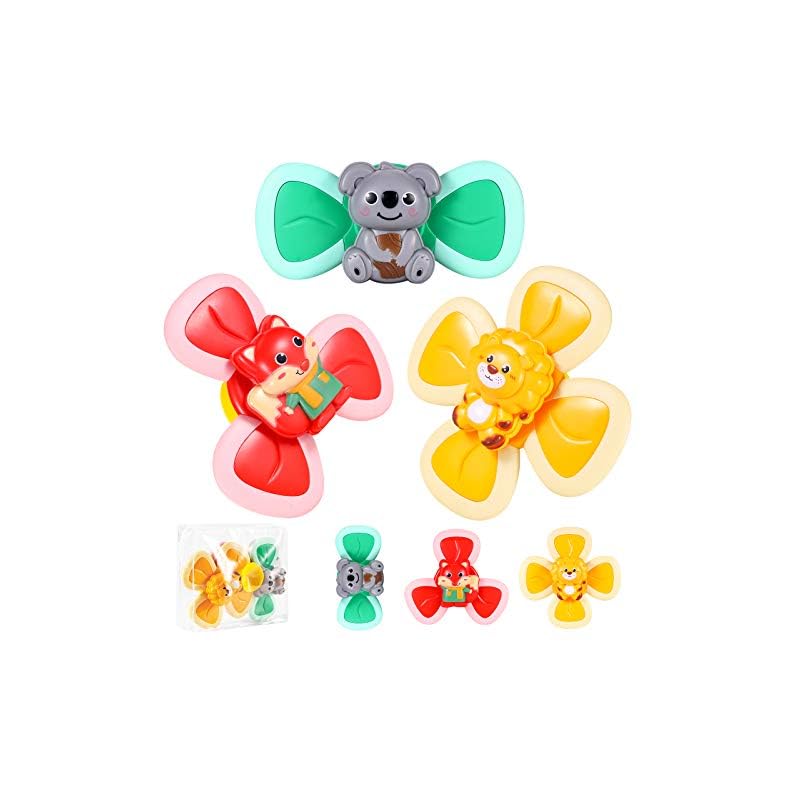 PJDRLLC Suction Cup Bath Toys for Toddlers, Flower Spinning Toys for Kids, Great Sensory Toys for Boys and Girls, Gift…