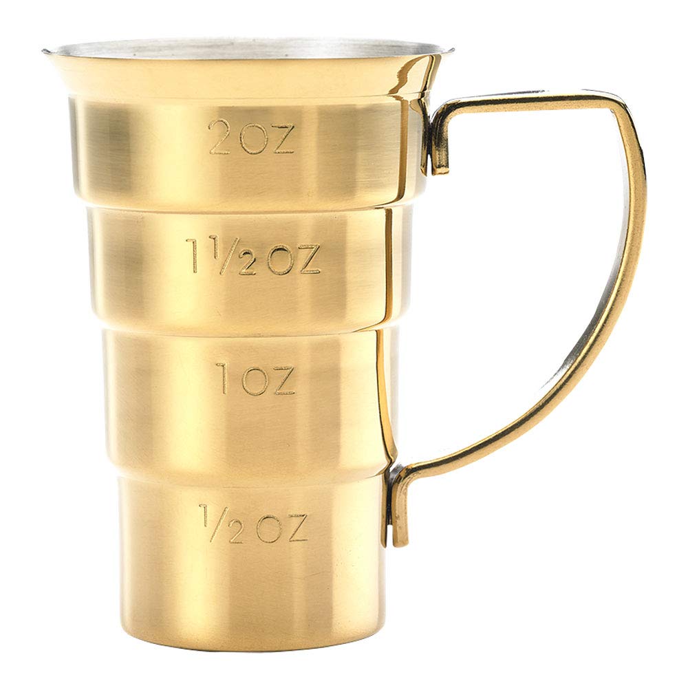 Barfly M37108GD Drink Jigger, 2 oz, Gold w/Handle