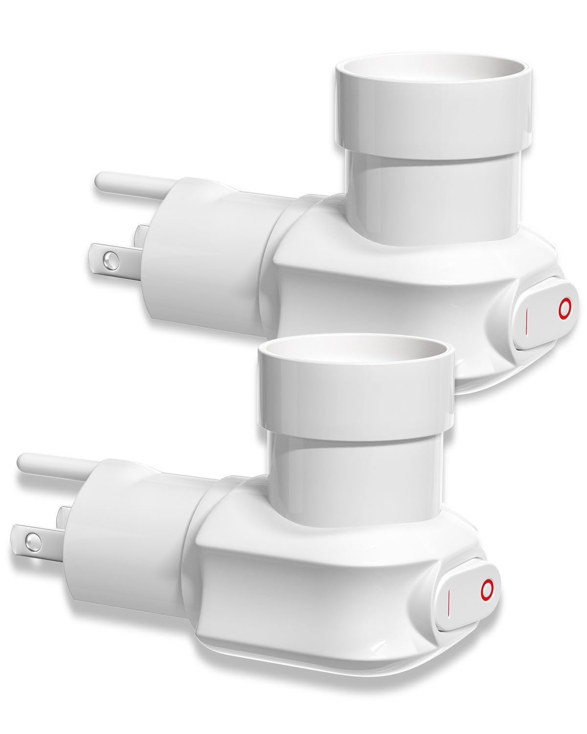 Photo 1 of ***MISSING 1 PLUG***
TobeBright 2 Pack Plug in Light Socket, 3-Prong Light Socket Plug Adapter with On/Off Switch, 360° Rotatable Outlet to Light Bulb Plug, Light Bulb Camera, E26 Base, ETL Listed, White