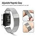 Hagibis Fitbit Blaze Band with New Metal Frame Milanese Loop Stainless Steel Bracelet Strap Magnet Lock Band for Fitbit Blaze Smart Watch-Small Large Black Sliver Rose Gold (Sliver, Small)
