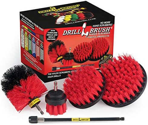 Amazon Com Drillbrush Stiff Bristle Power Scrubber Cleaning Kit With Extension Patio Deck Brush Spin Brush Kit To Remove Ware And Tear From Garden Statues Headstones And Monuments Garden Outdoor