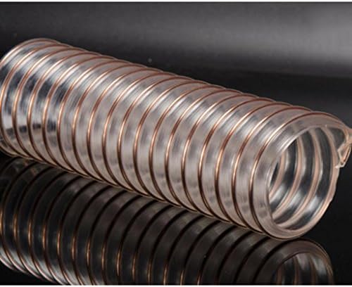 Hose Wddwarmhome PU Tube High Pressure Resistance Steel Wire Woodworking Transparent Adjustable Industrial Air Duct 1m (Size : Inner diameter 40mm)