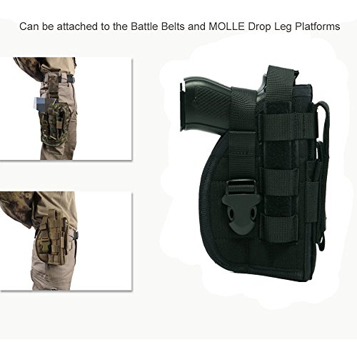 DYJ Adjustable Right Handed Tactical Molle Modular Belt Holster For Pistol(1000D) (Black) - Thumbnail 4