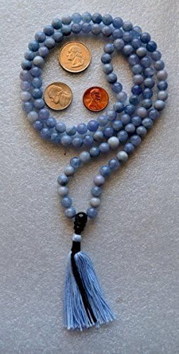 8MM AQUAMARINE HANDMADE 108+1 PRAYER BEADS ROSARY JAAP JAPA MALA BEADS KARMA NECKLACE. BLESSED & ENERGIZED HINDU TIBETAN BUDDHIST, KUNDALI THROUGH YOGA MEDITATION-FREE MALA POUCH INCLUDED - USA SELLER