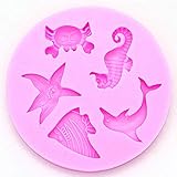 Sea Animal Silicone Mould Cake Decorating Sugarcraft Mold With Seahorse Shells