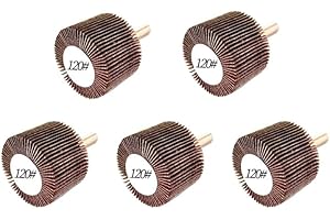 WA GRINDER WA 5PCS - 1 1/2"x1"x1/4" inch 120# Industrial Grade Durable Mounted Flap Wheel Sander Aluminum Oxide Sanding Flap Wheels with 1/4" Shank for Drill/Die Grinder, Remove Rust and Polish (Grit 120)