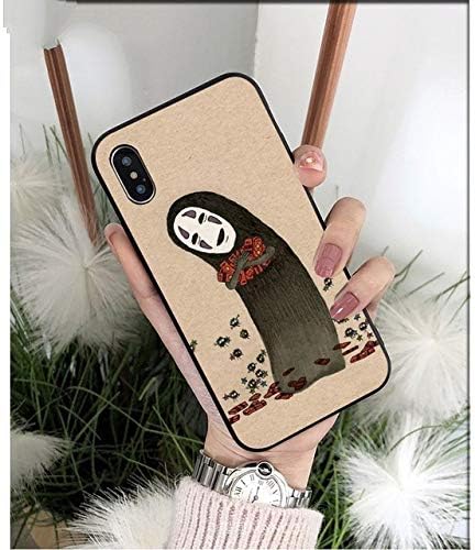 SHthree Studio Ghibli Spirited Away Faceless man Black TPU Soft Phone Cover for iPhone X XS MAX 6 6S 7 7plus 8 8Plus XR,A03,For iPhone 8 plus