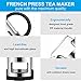 French Press Coffee Maker, FlatLED Coffee/Tea Maker, 304 Grade Stainless Steel Filter, 3 Level Filtration System, Heat Resistant High Borosilicate Glass, Protecting Black Base & handle (20 oz)