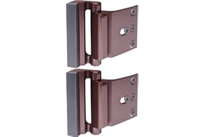BAOWEIJD Door Security Lock,2 Pack Child Proof Brown Door Lock,Home Security Lock for Inward Swinging Door Latch Double Safety Security Protection for Your Home