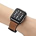 Mifa Compatible with Apple Watch Band 41mm 40mm 38mm Series 9 8 7 6 SE 5 4 3 Hybrid Sports Leather Vintage Dressy Bands Dark Brown Replacement Straps Sweatproof iwatch Nike Space Black