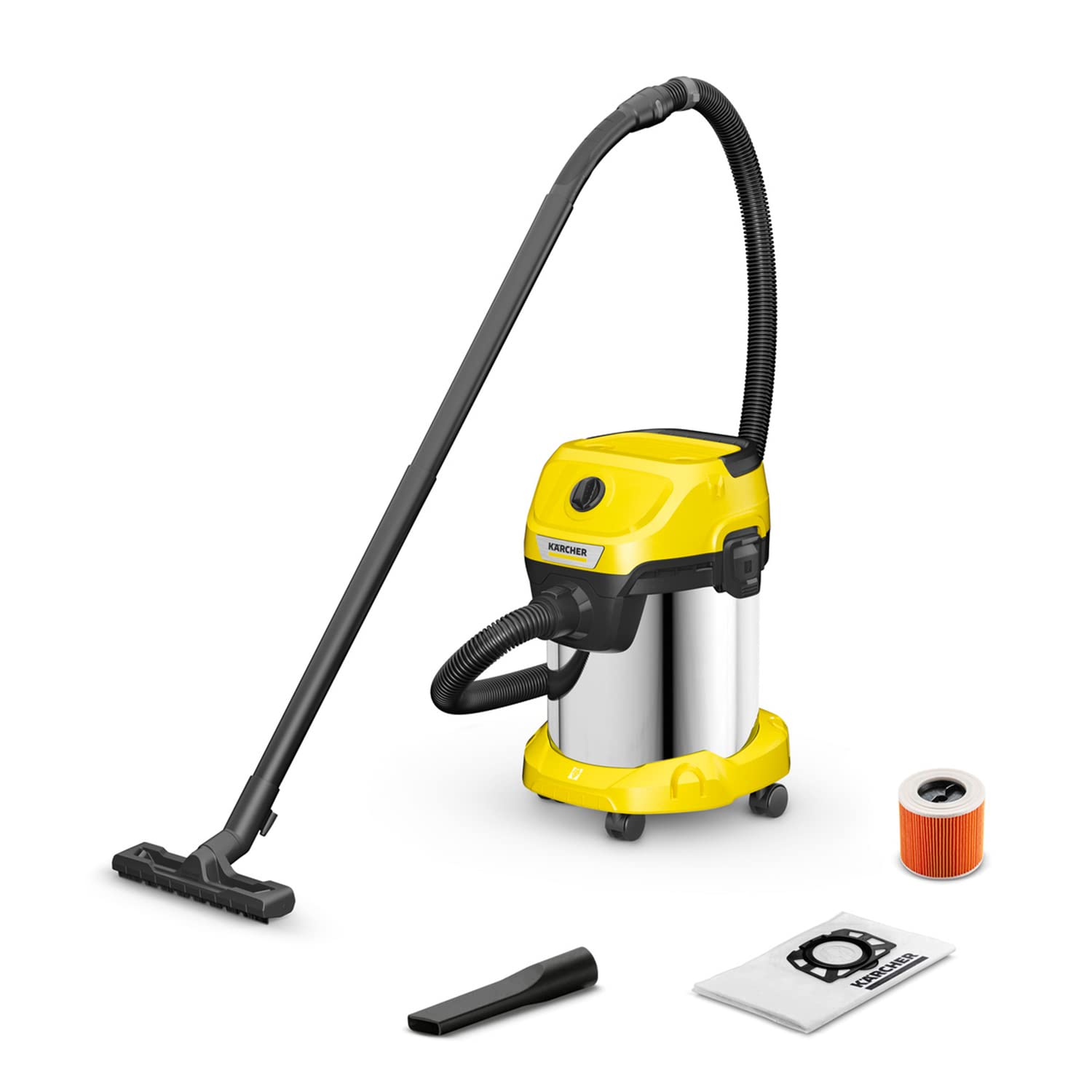 Karcher-Aspirador-en-Seco-y-Humedo-WD-3-S-V-17420-funcion-de-soplado-1000W-deposito-de-acero-inox-17l-manguera