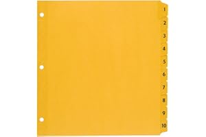 Oxford Binder Dividers, Preprinted 1-10 Tabs, Letter Size, Buff Paper, Reinforced 3-Hole Punch, Rip-Proof Plastic Tabs, 10-Ta