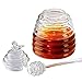 Handmade Honey Jar with Dipper, Glass Made Honey Dipper and Honey Pot, Gorgeous Bee Decor By Hunnibi