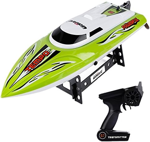 KidsTime RC Boat 2.4G High Speed Remote Control Boat with Water Cooling System Remote Control Boat for Pool/lakes(GREEN)