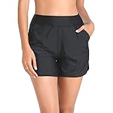 Colloyes Women's High Waisted Board Shorts UV Sun Protection Beach Shorts Quick Dry Athletic Swim Shorts