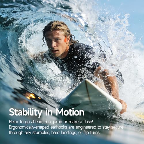 esonstyle Audífonos Conducción Ósea Natación - IP68 Agua Audífonos para Nadar Bluetooth 6.0,Oído Abierto con Reproductor MP3 de 8GB Auriculares para Natación Carreras y Ciclismo