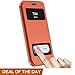 iPhone 6 leather case,[Shockproof] ZVE iphone 6s flip Stand Window Open Case Cover for apple iPhone 6/6s 4.7 brown