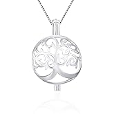 LGSY 925 Sterling Silver Life Tree Cage Pendants Crafting Charm for DIY Necklace Bracelet Jewelry Making