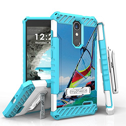 ZTE Grand X4, ZTE Blade Spark Case, Trishield Durable RuggedPhone Cover With Holster Detachable Lanyard Loop And Built in Kickstand Card Slot - Parasailing - Thumbnail 7